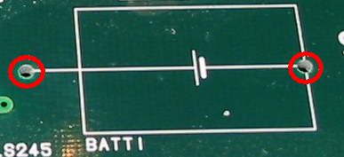 Widened battery hole
